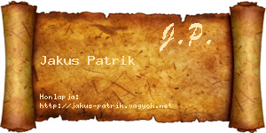Jakus Patrik névjegykártya