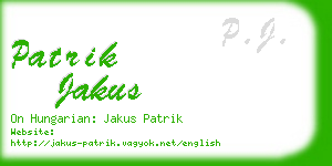 patrik jakus business card